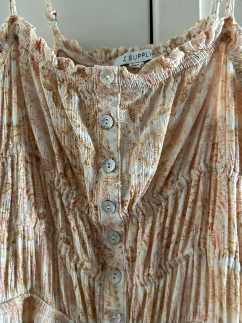 Z Supply Peach and Pink Floral Button-Front Sundress - Picture 3 of 9